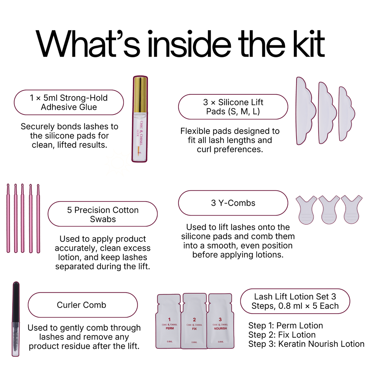 Chic & ChiselEyelash lifting Kit - 4 Piece